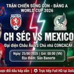 Nhận định trận đấu CH Séc vs Mexico tại bảng A World Cup 2026. Hình ảnh đối đầu kịch tính giữa đại diện Châu Âu và chủ nhà CONCACAF trên Xoilac TV.